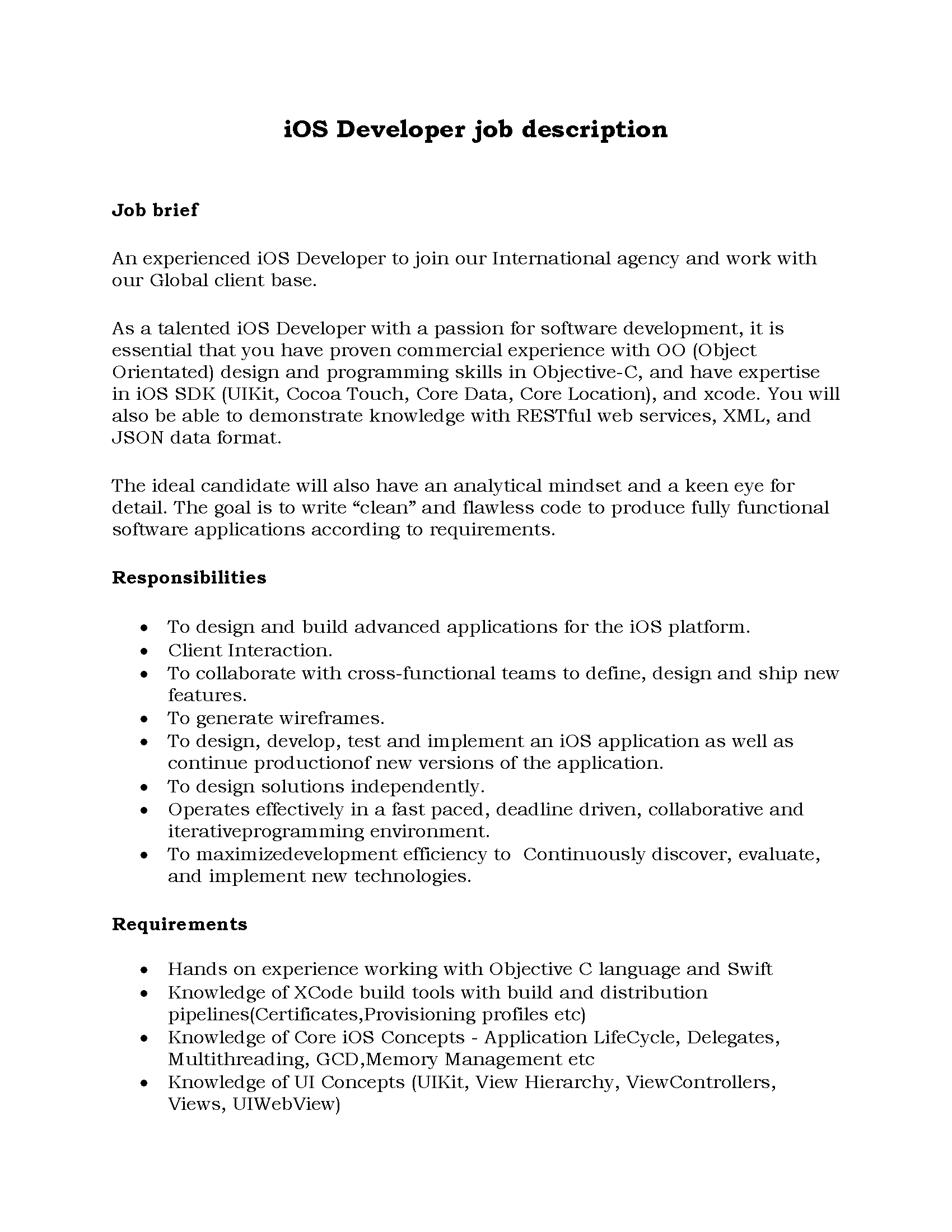 57-iOS Developer job description